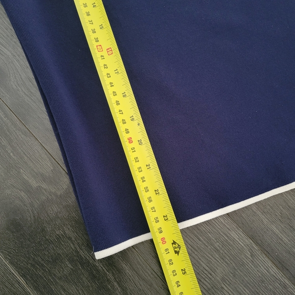 CONTEMPORAINE Simons Navy Wrap Style Midi Skirt Size M - Picture 8 of 8